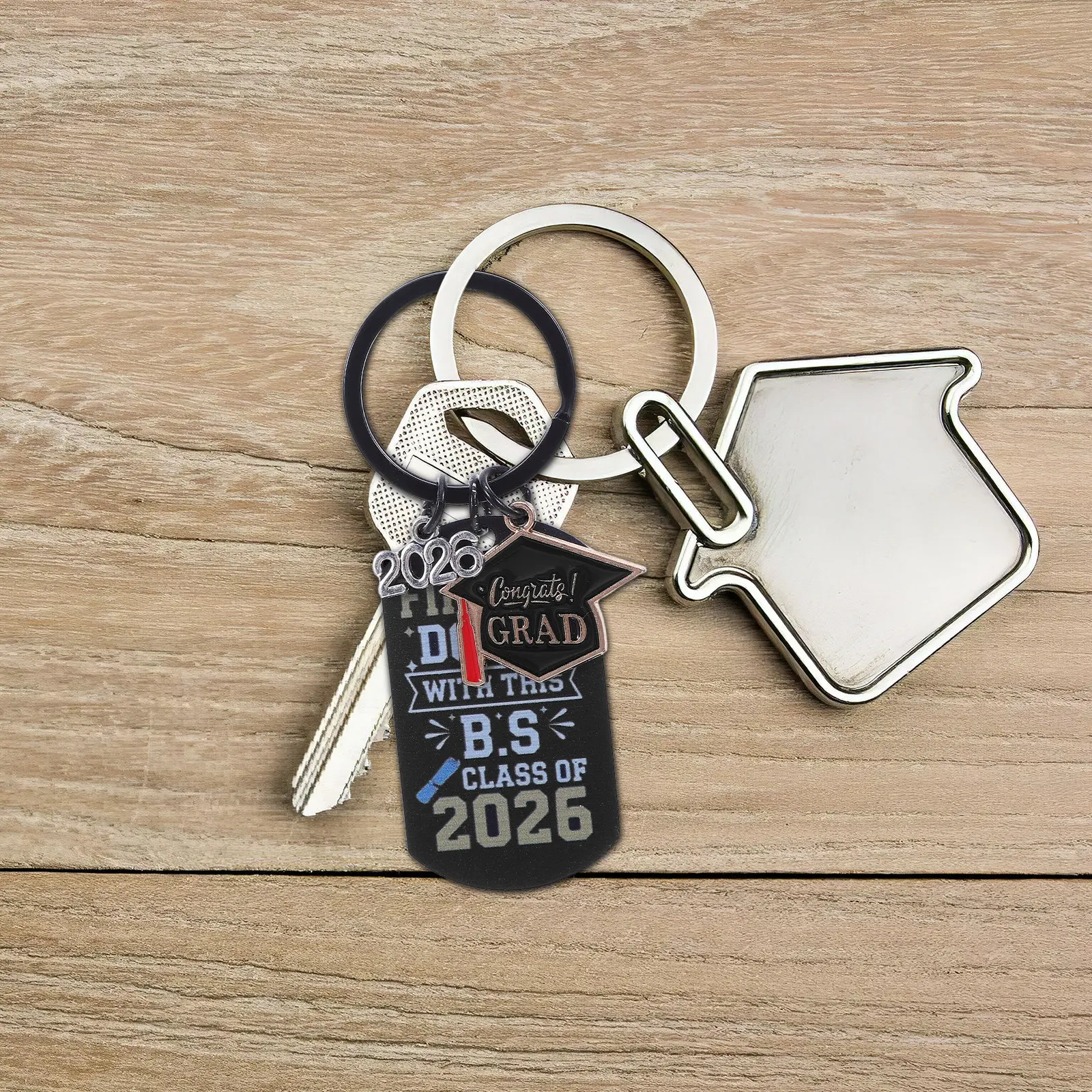 4Pcs Graduation Gifts for Her Class of 2026 Stainless Steel Keychain Set Graduation Souvenir Keyring for Seniors Party Favors