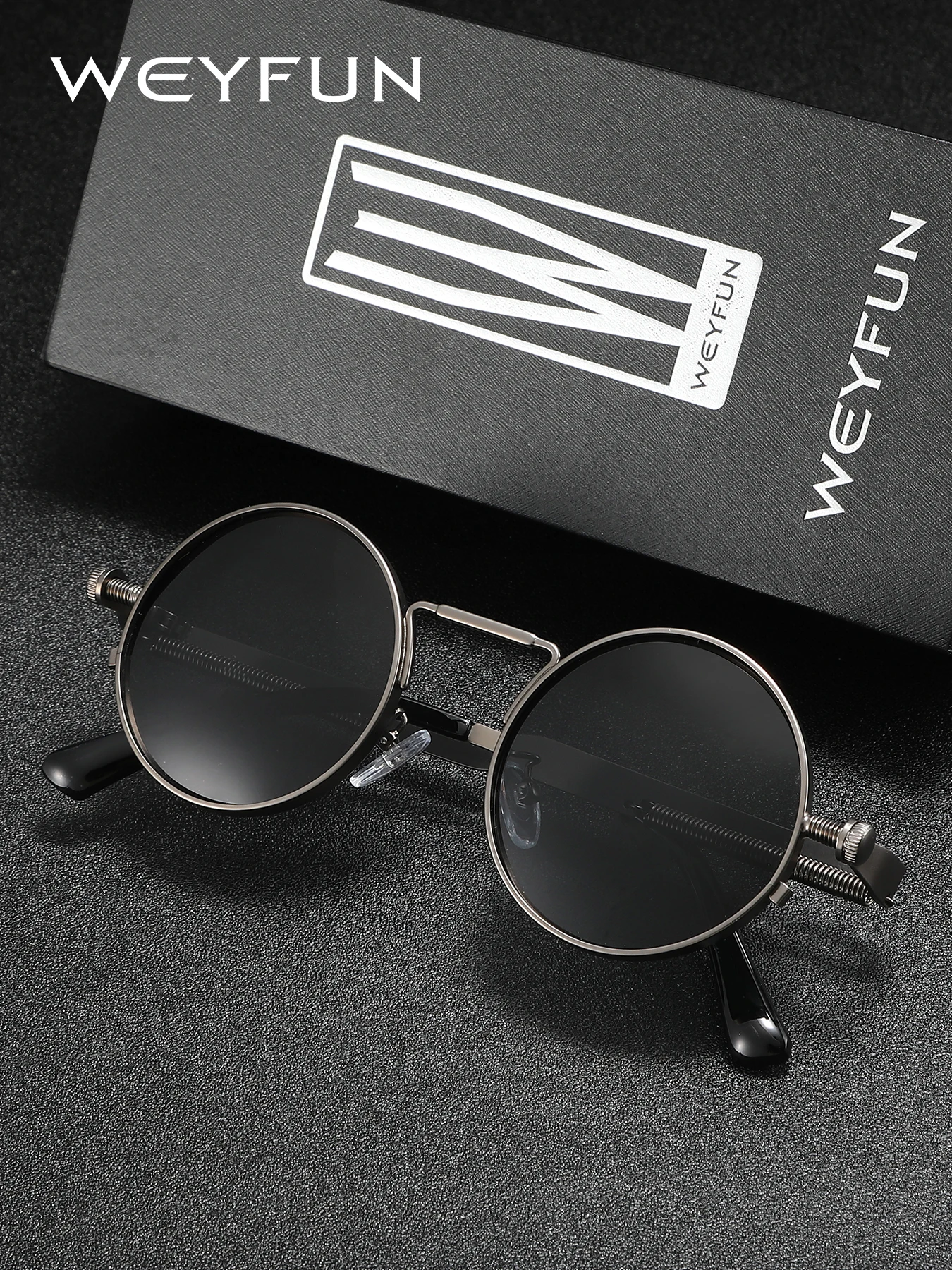 WEYFUN Retro Men'S Polarizing Sunglasses With Oval Frames For Street Driving, Fishing, Uv Protection, And Glare Reduction