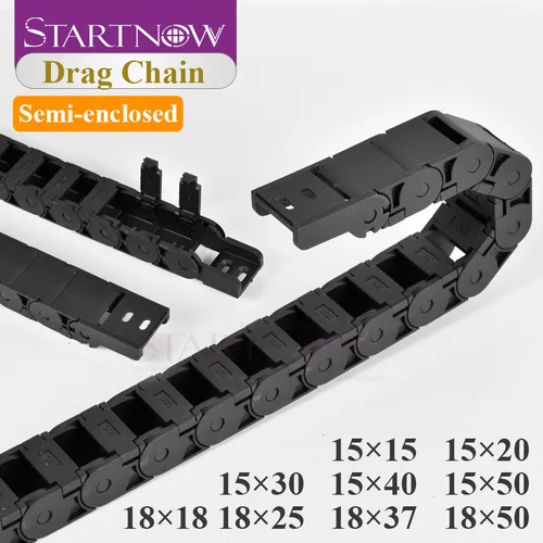 Startnow-portador de cables de cadena de arrastre de Cable de plástico semicerrado, con conectores finales, enrutador CNC, fresadora, piezas de herramientas