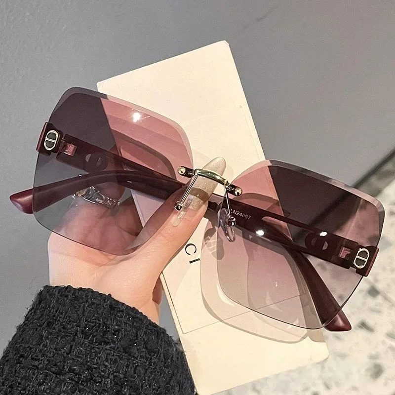 نظارات شمسية بإطار كبير عصري وبسيط مجوف للنساء DS-24007 نظارات عصرية للحماية من الأشعة فوق البنفسجية للسيدات