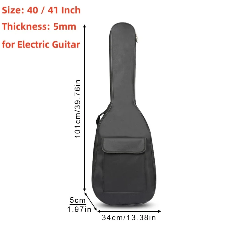 39-48 Zoll Oxford Stoff Pad 8-10mm Baumwolle Verdickung Doppel Riemen E-gitarre E-bass Fall, wasserdichte Abdeckung Rucksack – Detail 20