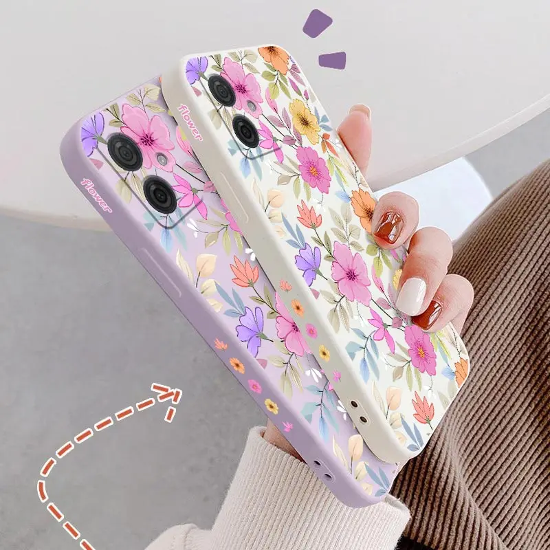 G54 Colorful Flower Silicone Phone Case For Motorola Moto G54 G42 G53 G14 G72 G34 G52 G100 G22 G50 G24 G9Plus G8Play G84 Cover