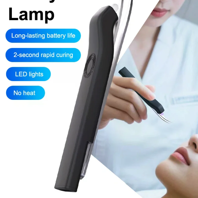 Lash Tweezer Lamp Silicone Cordless Mini Gel Quick Curing Light Portable Handheld Lash Extension Lamp With Press Switch For Nail