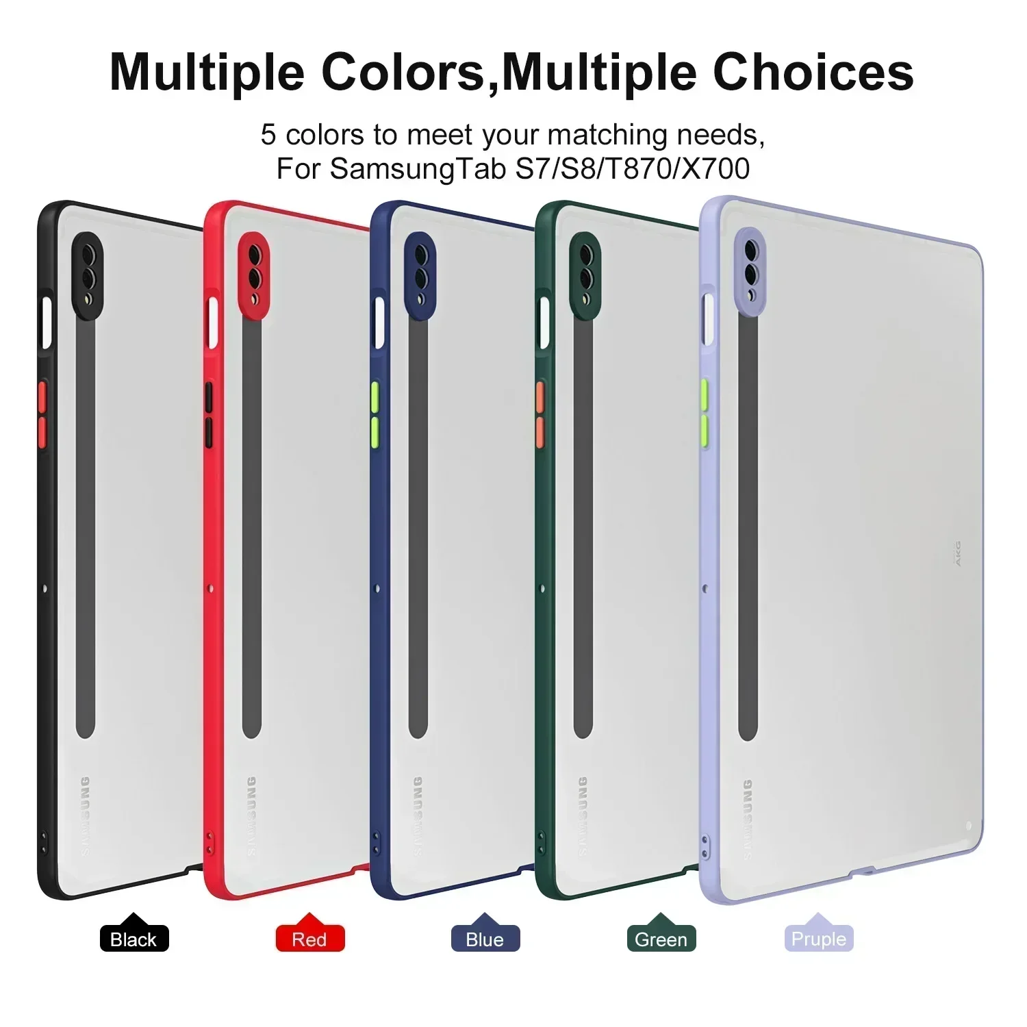 For Samsung Tab A8 A7 S6LITE S7 S8 T870 A7lite Panel case Transparent X800 X700 X200 P610 P615 T500 T505 T290 T225 T220 T295case