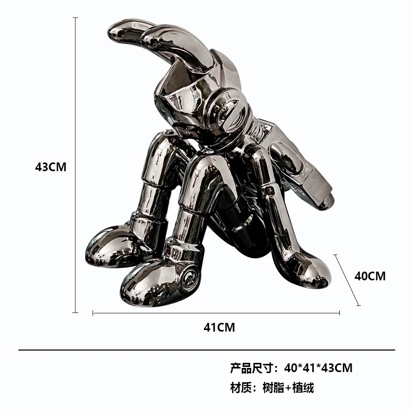 Decorazione casa Robot placcato ornamenti da tavolo sculture figurine tecnologia scientifica moderna personaggio dei cartoni animati Art Decor regali