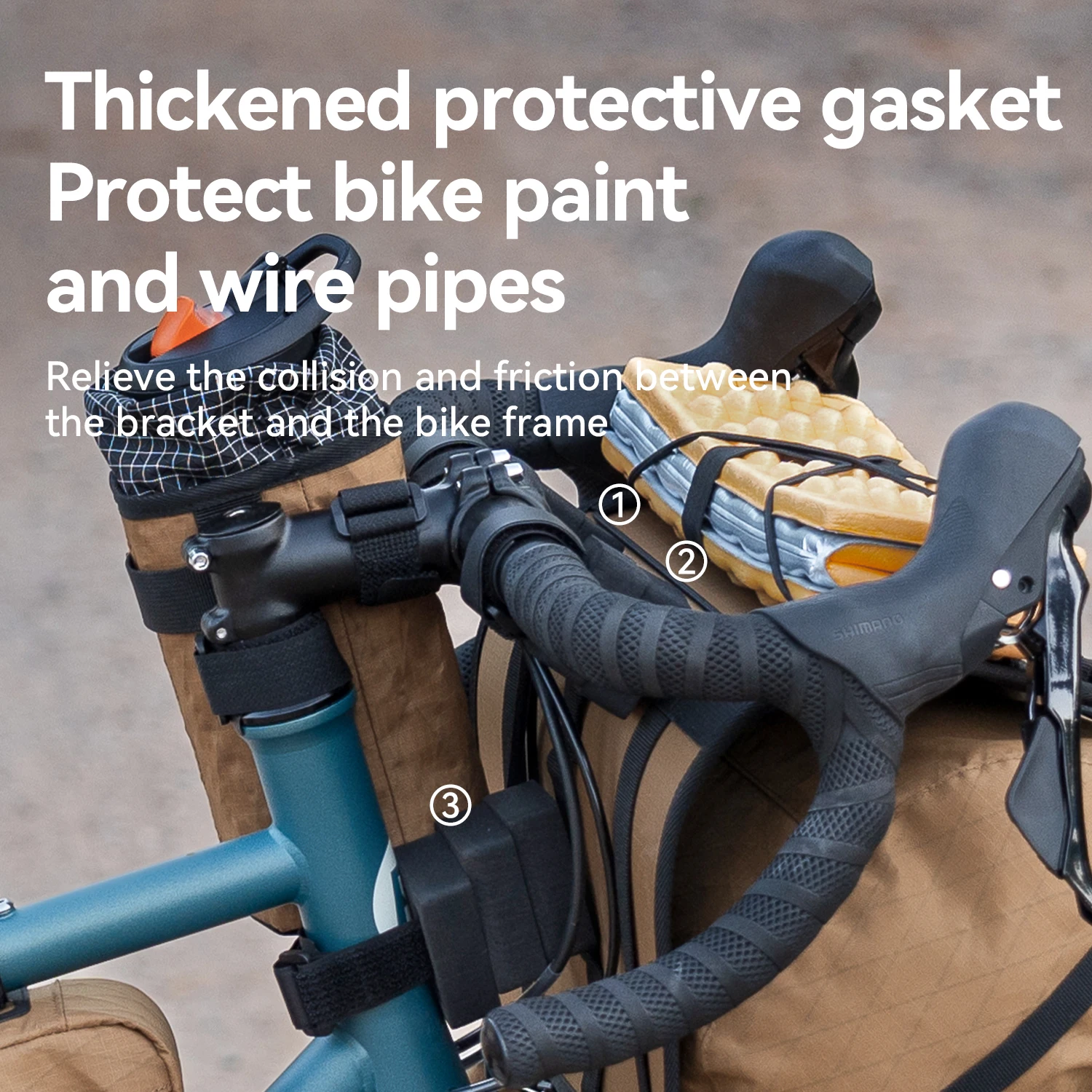 Qunature Bikepacking Bicycle Bag Carrier Thickened Gaskets Handlebar Racks Road Mtb Travel Racks Compatible Different Handlebars