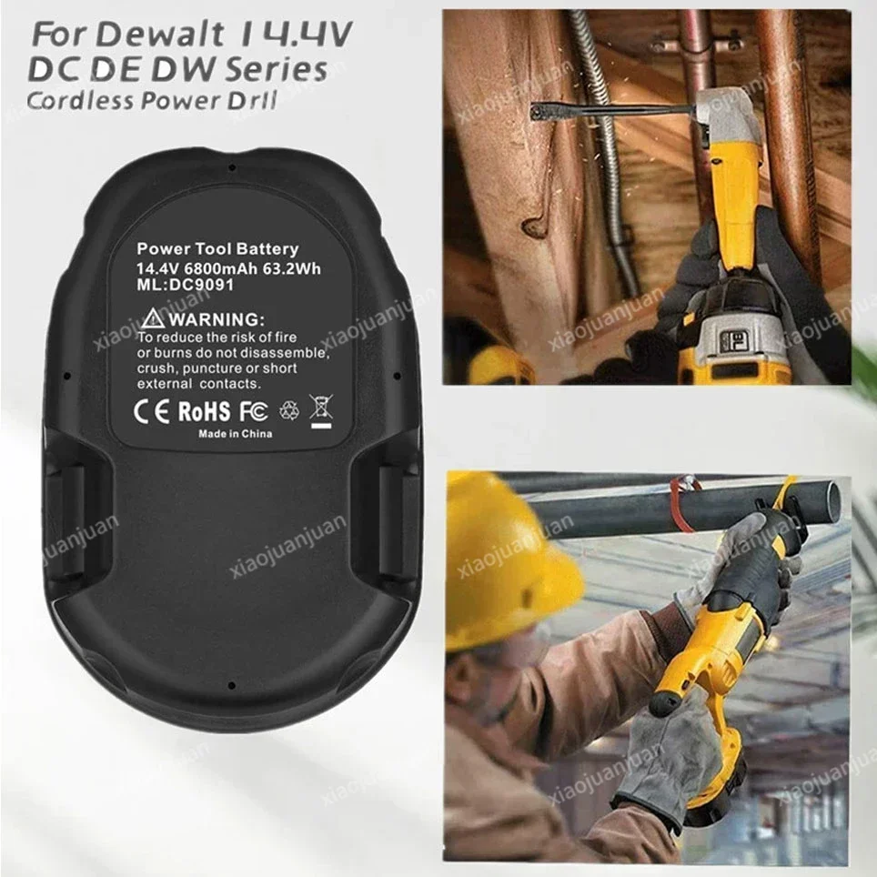 For Dewalt 14.4V Battery xrp Ni-MH 6800mAh for Replacement DC9091 DW9091 DW9094 DE9031 DE9038 DE9091 DE9092 Cordless Power Tools