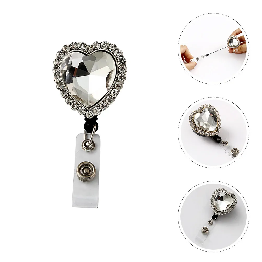 Sturdy Retractable Badge Reel Clip Alloy Construction for Business Cards Credit Cards Name Tags Nurse Security Employee Badge