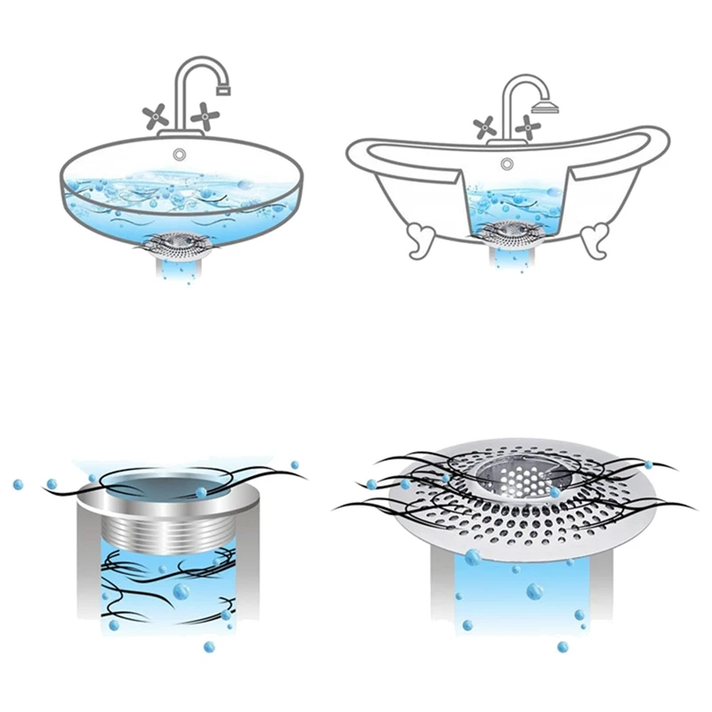 Drain Hair Catcher for Tub, Protector Strainer para Banheira e Chuveiro, Trap Stopper