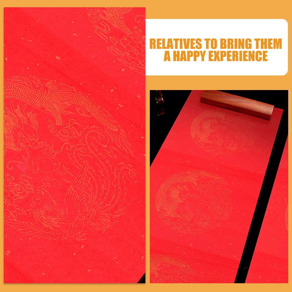 

1 Roll Red Spring Festival Couplets Scroll Rice Paper Chinese Blank Writing Portable Craft Festival Scroll Calligraphy Red Rice