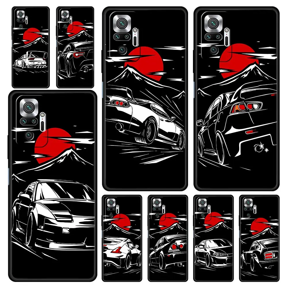 Japan JDM Sports Cars Male Men Phone Case For Xiaomi Redmi Note 12 11 10 Pro 9S 9 8 7 9T 8T 9C 9A 8A 12 11T 5G K50 Gaming Cover