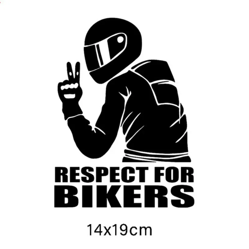Funny Car Sticker Respect for Bikers Car Decals Stickers Creative Auto Decal Exterior Decoration Car Window Accessories