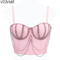 Club Bling Shirts Camis Tees Corset Sexy Top Summer Tank Top Women Clothing Y2k Tops Fashion Clothes Streetwear Stage Show Party