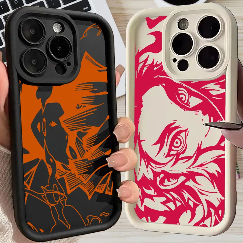 

Kimetsu No Yaiba Zenitsu Kyojuro Phone Case For iPhone 16 15 14 13 11 Pro Max 12 Mini Silicone Case For iPhone 15 16 Plus Cover