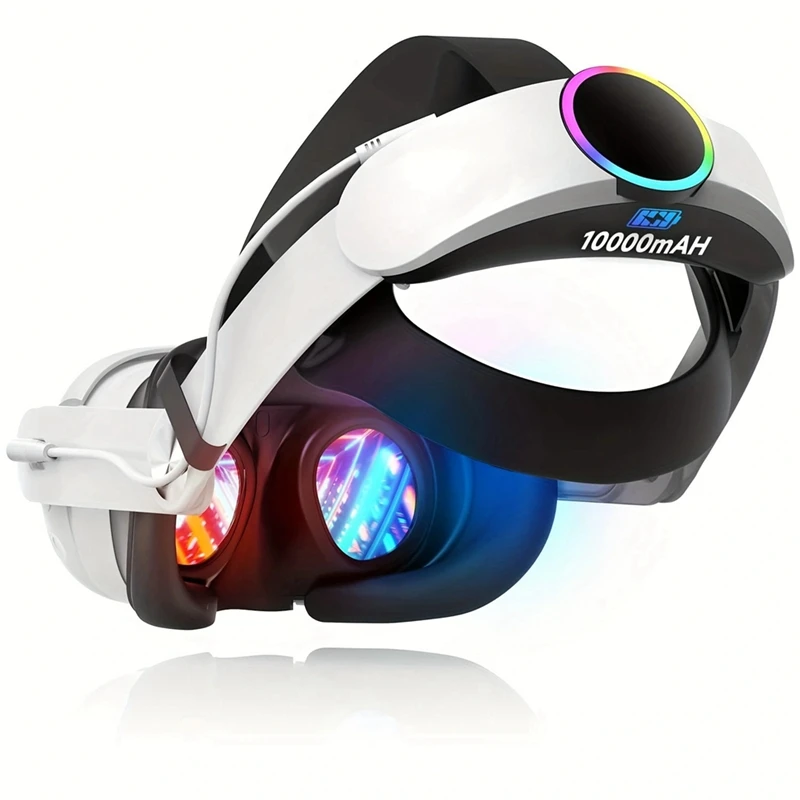 Suitable For Oculus Quest3 RGB Elite Headband VR Accessories 10000Mah Fast Charging 18W Battery Headset