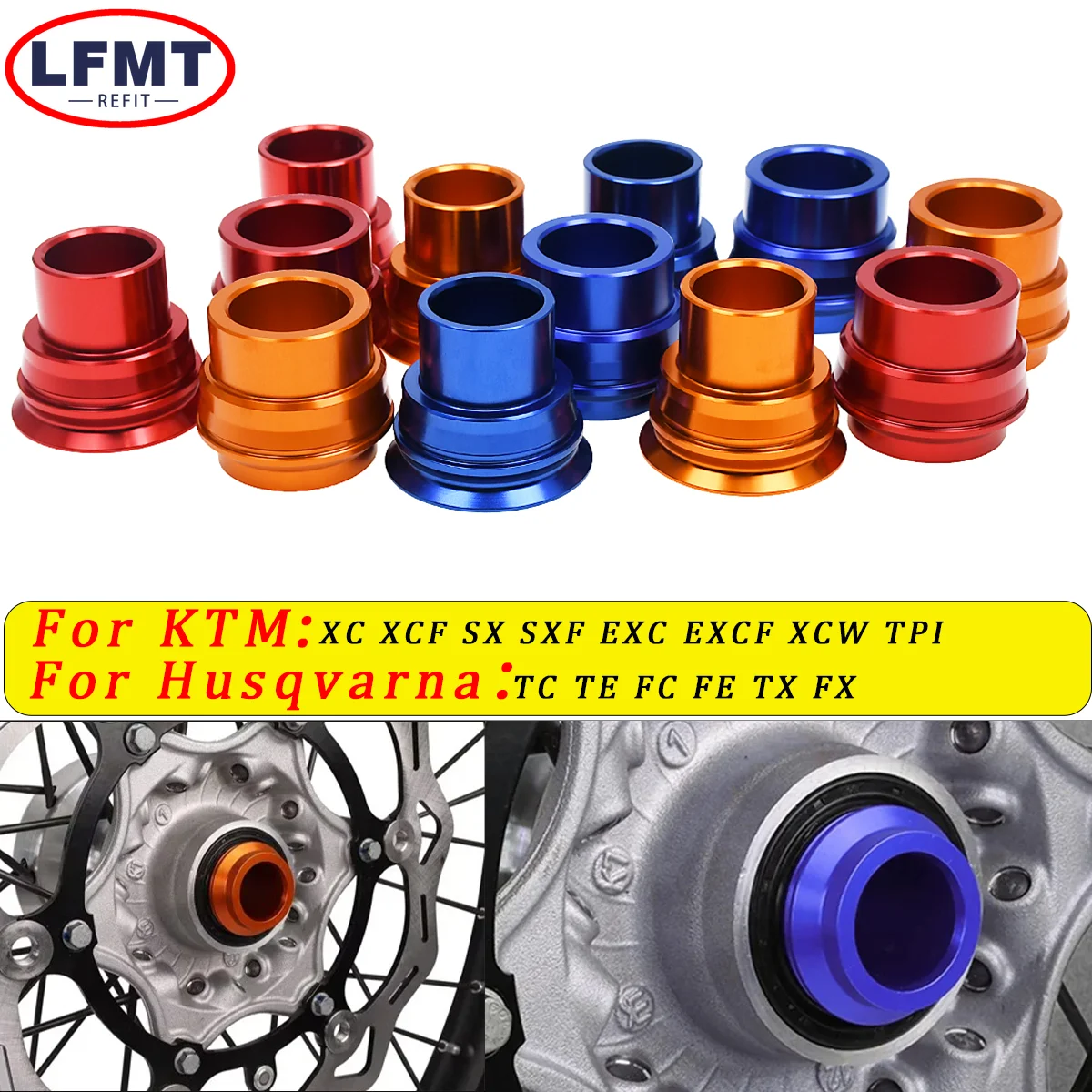 

CNC Front Rear Wheel Axle Hub Spacer For Husqvarna TC TE FC FE TX KTM XC XCF SX SXF XCW EXC EXCF TPI 125 250 300 350 450 500