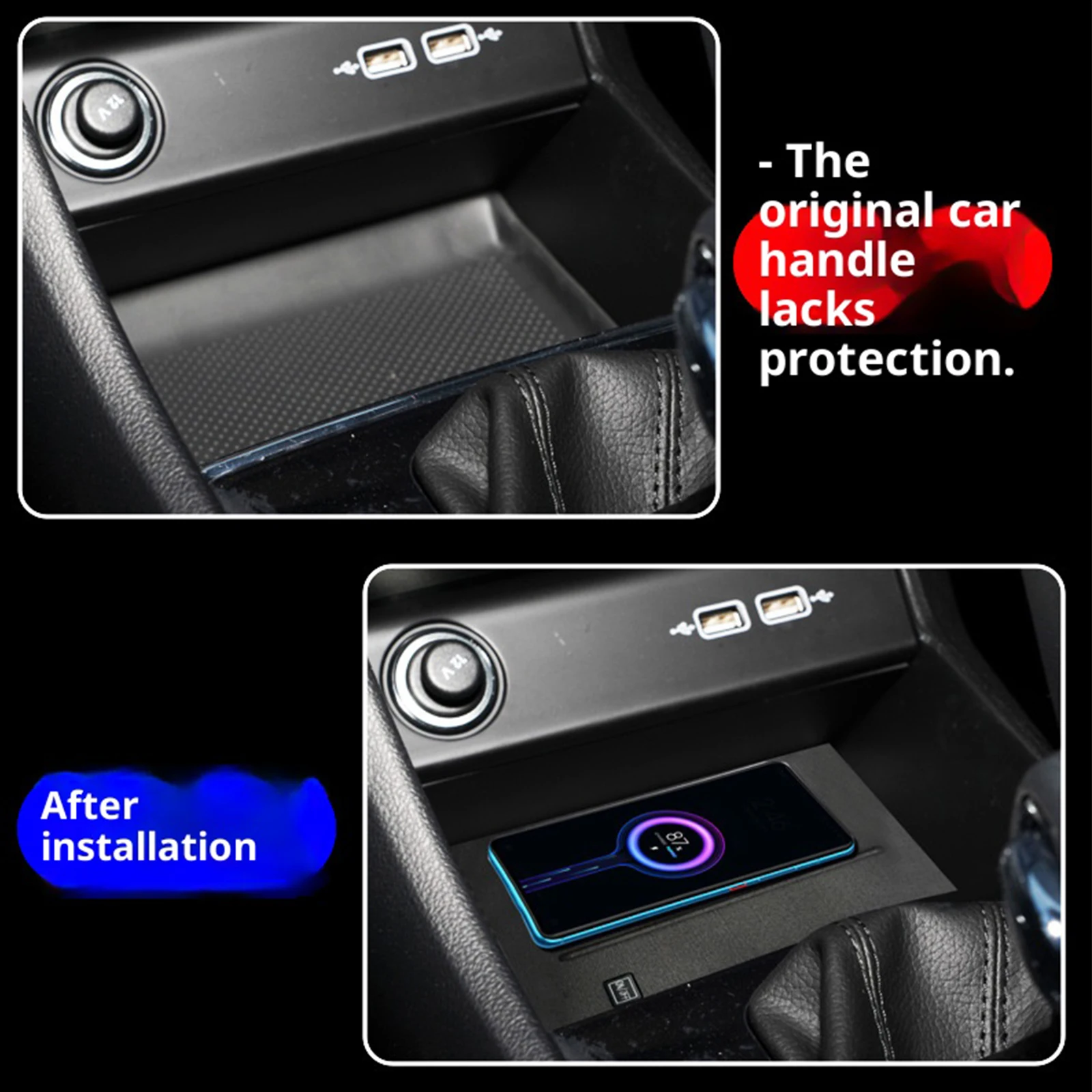 2DIN The Leaset لسكودا كودياك 2022-2023 وحدة التحكم المركزية للسيارة شاحن الهاتف شاحن لاسلكي سريع لوحة شحن حامل شحن #3