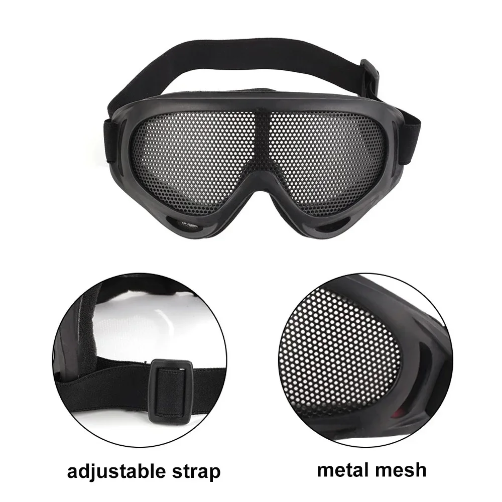 Tactical Hunting Airsoft Shooting Shockproof Goggles Outdoor Sports Metal Mesh Goggles