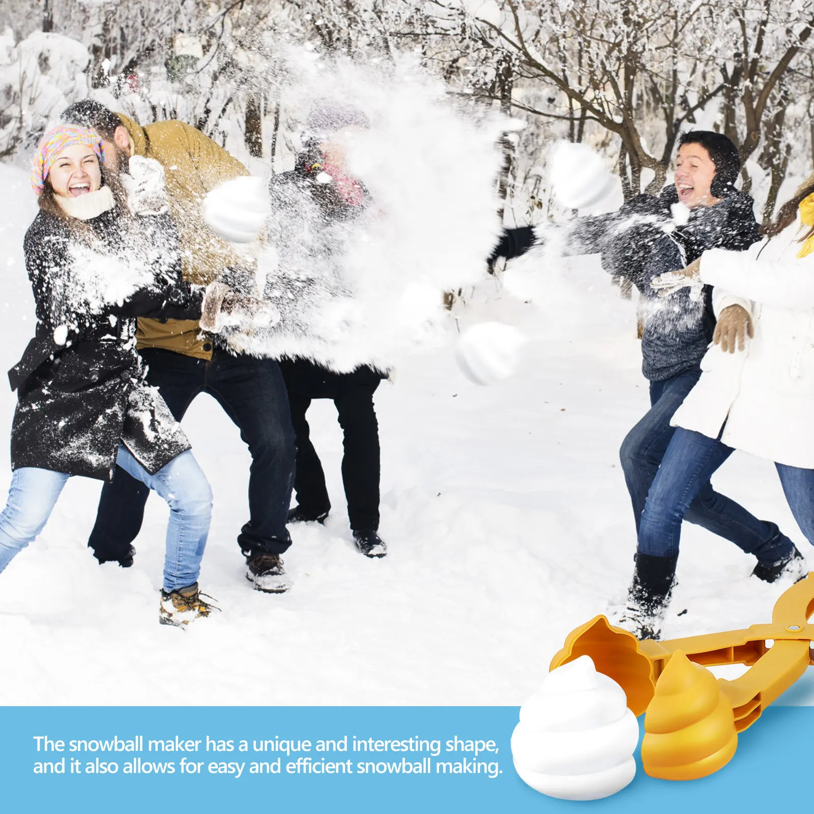 2Pcs Maker Large Size Snow Ball Pliers for Kids Outdoor Beach Sand Mud Ice Snowman Building Snow Fight Tool