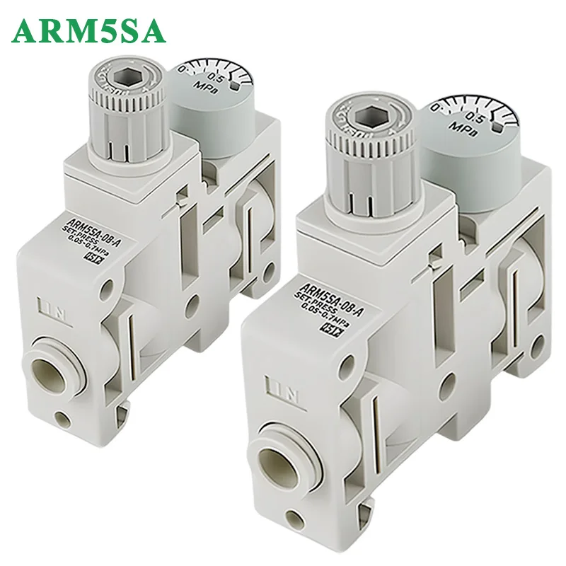 ARM5SA-06 07 08 Air Modular Pressure Regulator Rotary Adjustable Integrated Mini Pneumatic Reducing Control Valve Pressure Gauge