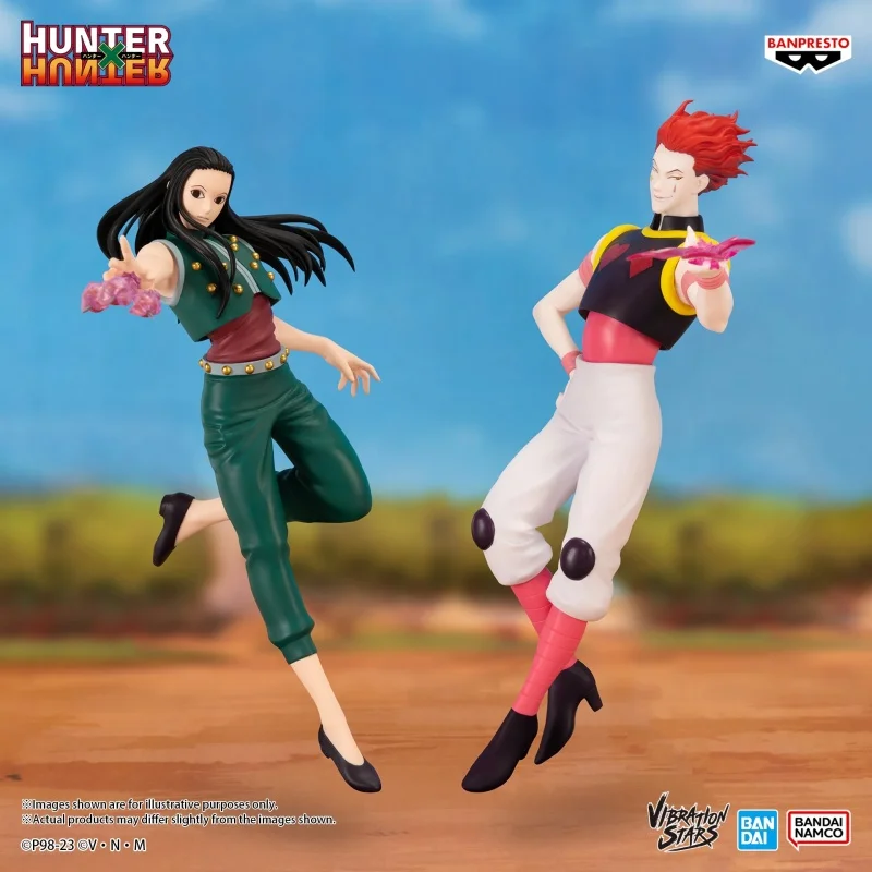 BANDAI Anime HUNTER×HUNTER การสั่นสะเทือนดาว Illumi Hisoka ตัวเลขการกระทํา Pvc รูปปั้นตุ๊กตาสะสมเครื่องประดับของเล่นเด็กของขวัญ