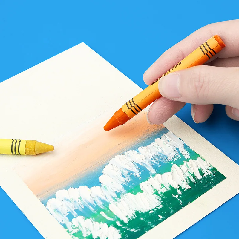 6-12 Colors Kids Painting Tool Set Crayons Box Safe Non-Toxic Drawing Crayons Back to School Art Supply Gift for Boys & Girls