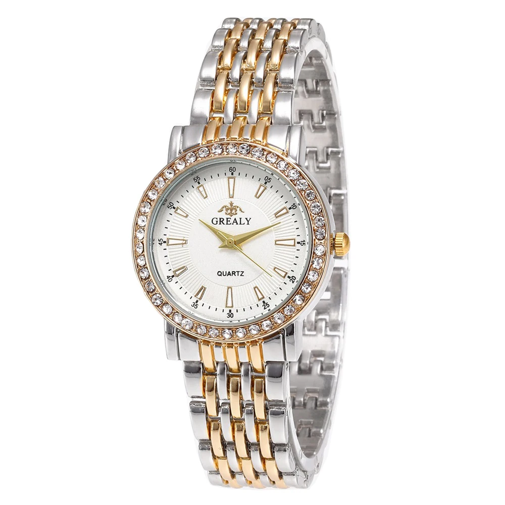 New Casual Watches Women Luxury Fashion Lovers Watch Rhinestone Stainless steel Quartz Watch Men Women Gift Business Wristwatch