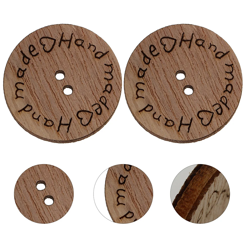 

100Pcs Wooden Button Tags Handmade Round Buttons for Sewing Crochet DIY Crafts Decorative Wooden Handmade Buttons
