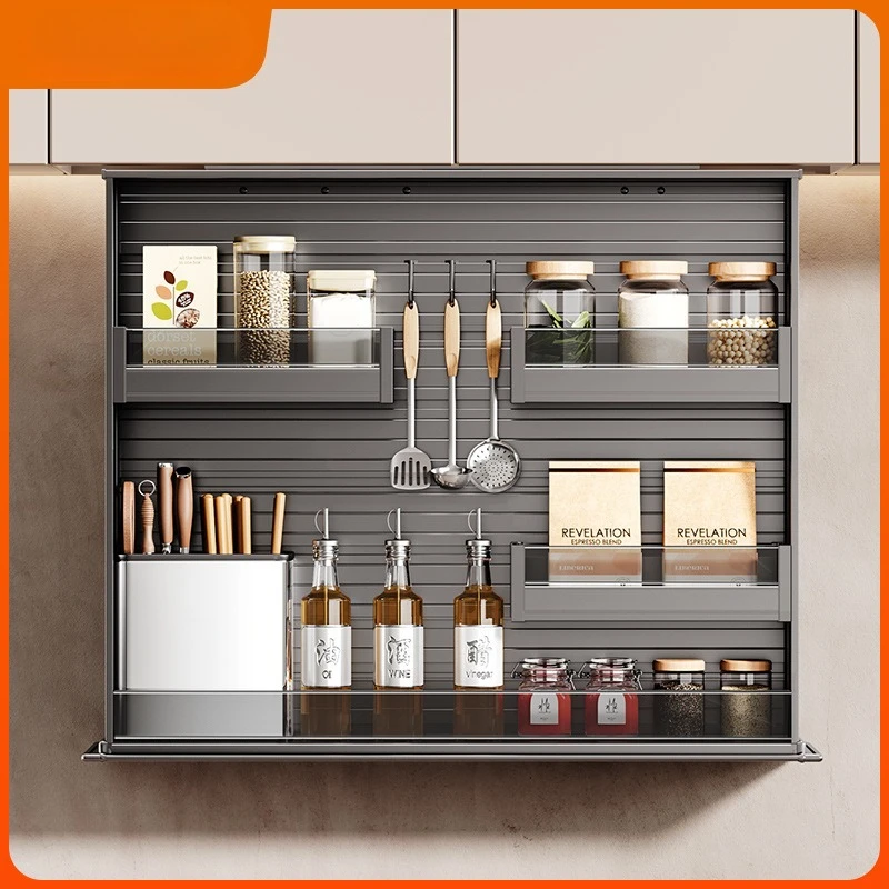 Pull-outs de levantamento vertical elétrico inteligente controle de voz pull-down tempero automático armário pull-out