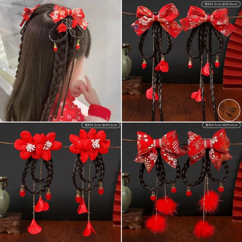 Accessories Chinese Style Hair Clip Hanfu Headdress Baby Wig Hairpin Bow Hair Clip Child Hair Accessories New Year Headdress