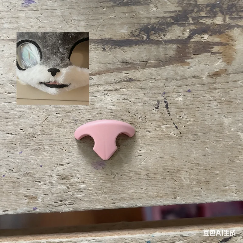 

Нос для фурсьюта, напечатанный на 3D-принтере, черно-розовый, универсальный (кошка, лев), аксессуар для фурсона, сделай сам