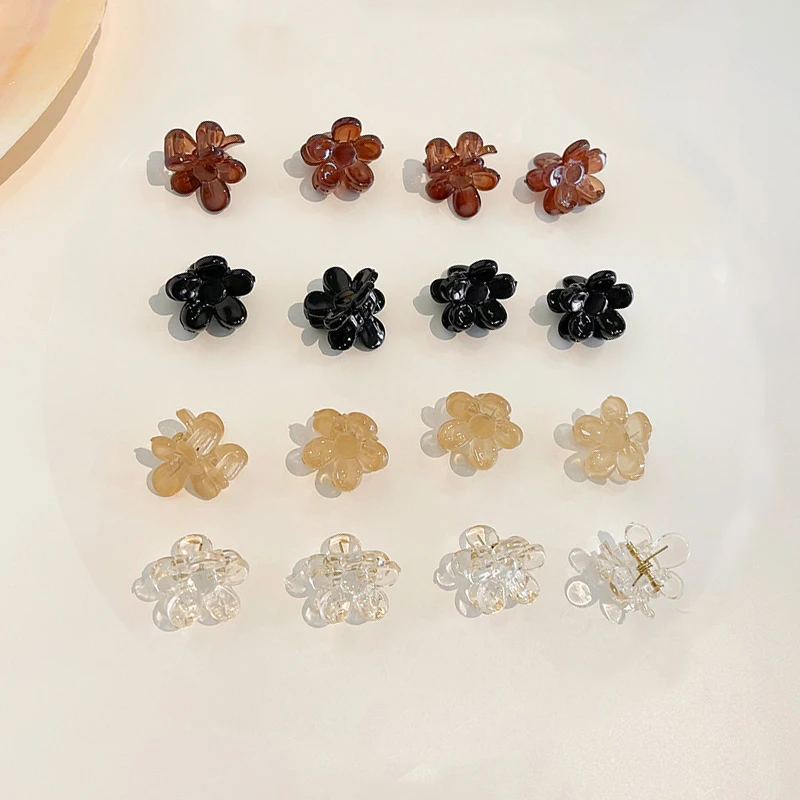 6Pcs/lot Small Flower 1.7cm Wedding Bridal Hair Claws Girls Crystal Mini Hair Clips For Women Hair Accessories Headwear Kids