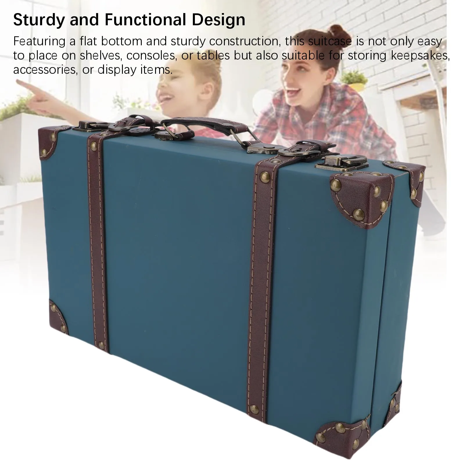 Vintage Suitcase Industrial Composite Wood PU Leather Vintage Decorative Trunk for Film Props Decorative Luggage Suitcase