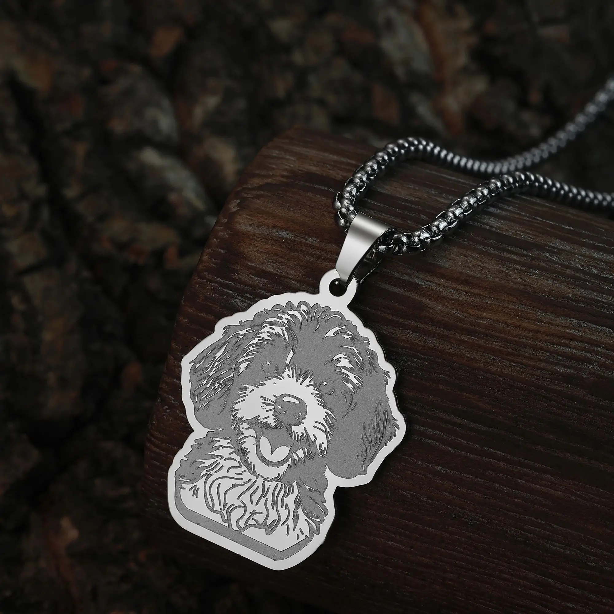 Chandler Stainless Steel Cavapoo Dog Pendant Necklace for Men Animal Dangle Pendant for Women Trendy Jewelry