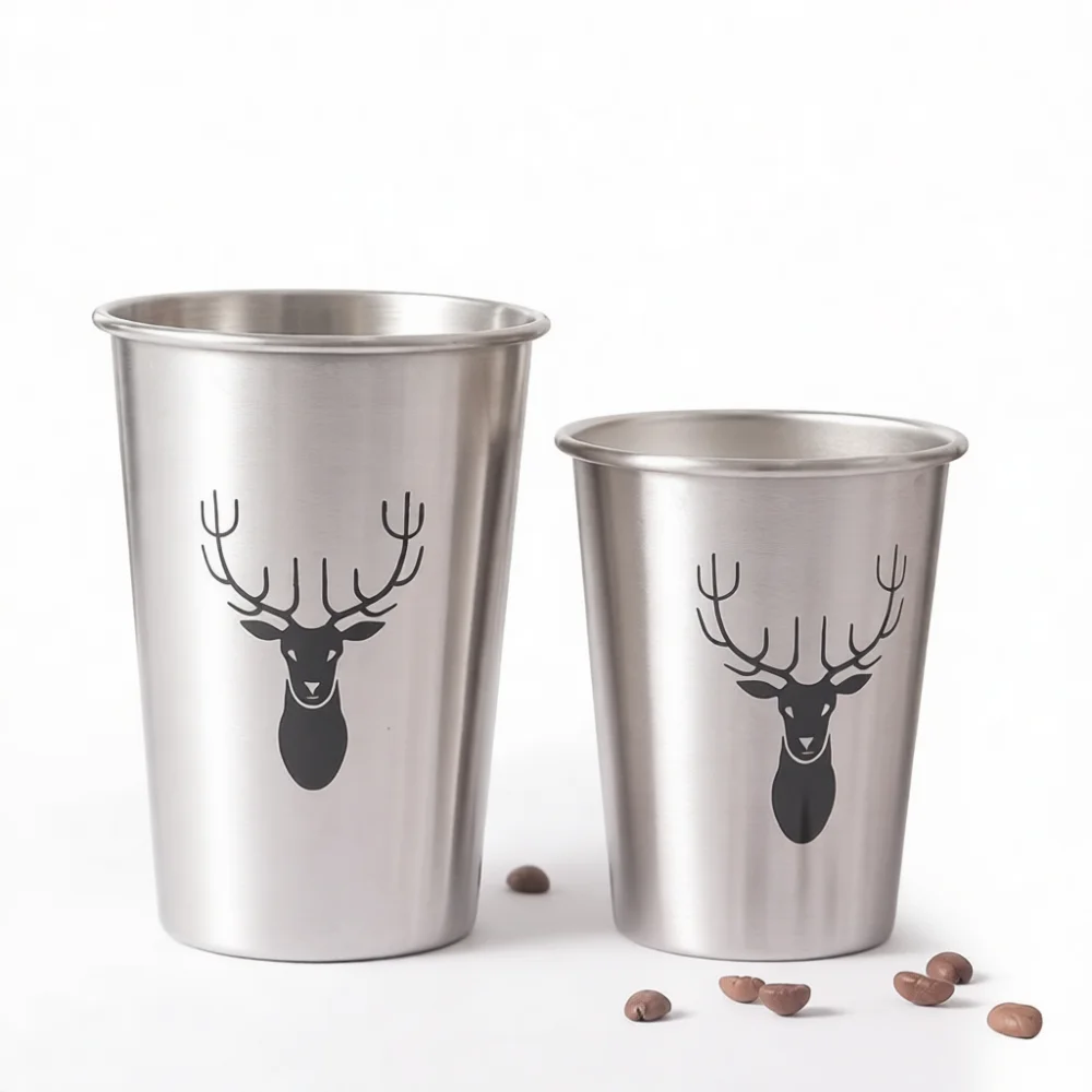 Modern Minimalist 304 Stainless Steel Beer Tumbler Anti Corrosion Metal Mug For Cafe Restaurant Bar Outdoor Camping Drink Cup