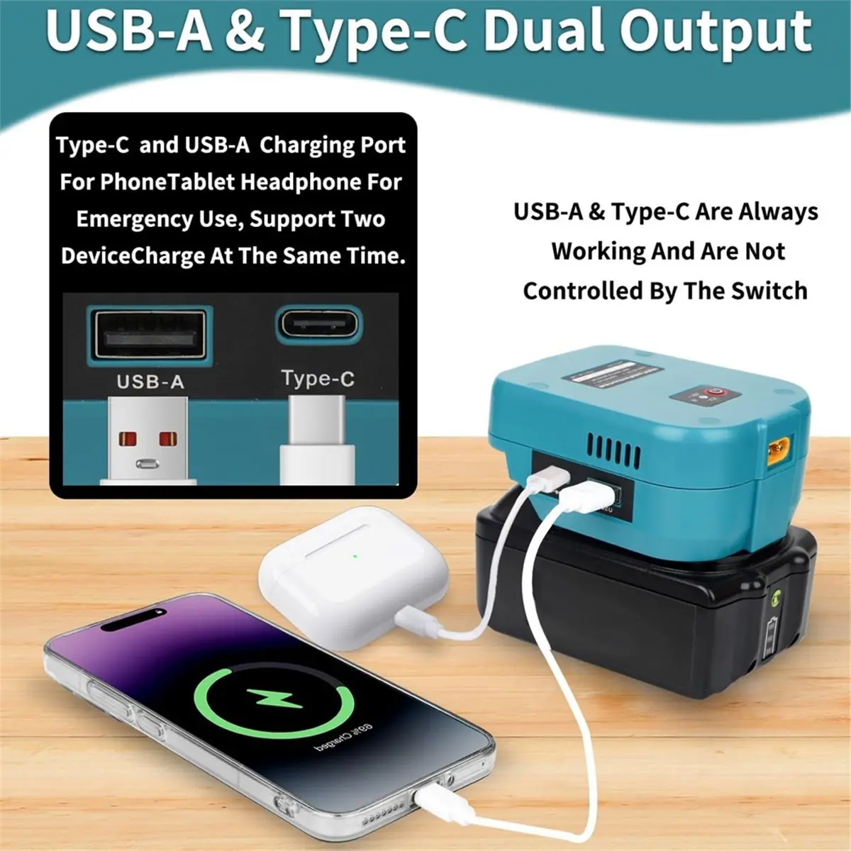 AA19 18V to 12V Step-Down Converter for Makita 18V LXT Battery for Power Adapter Wheel, DC 12V 120W Buck Converter Regulator