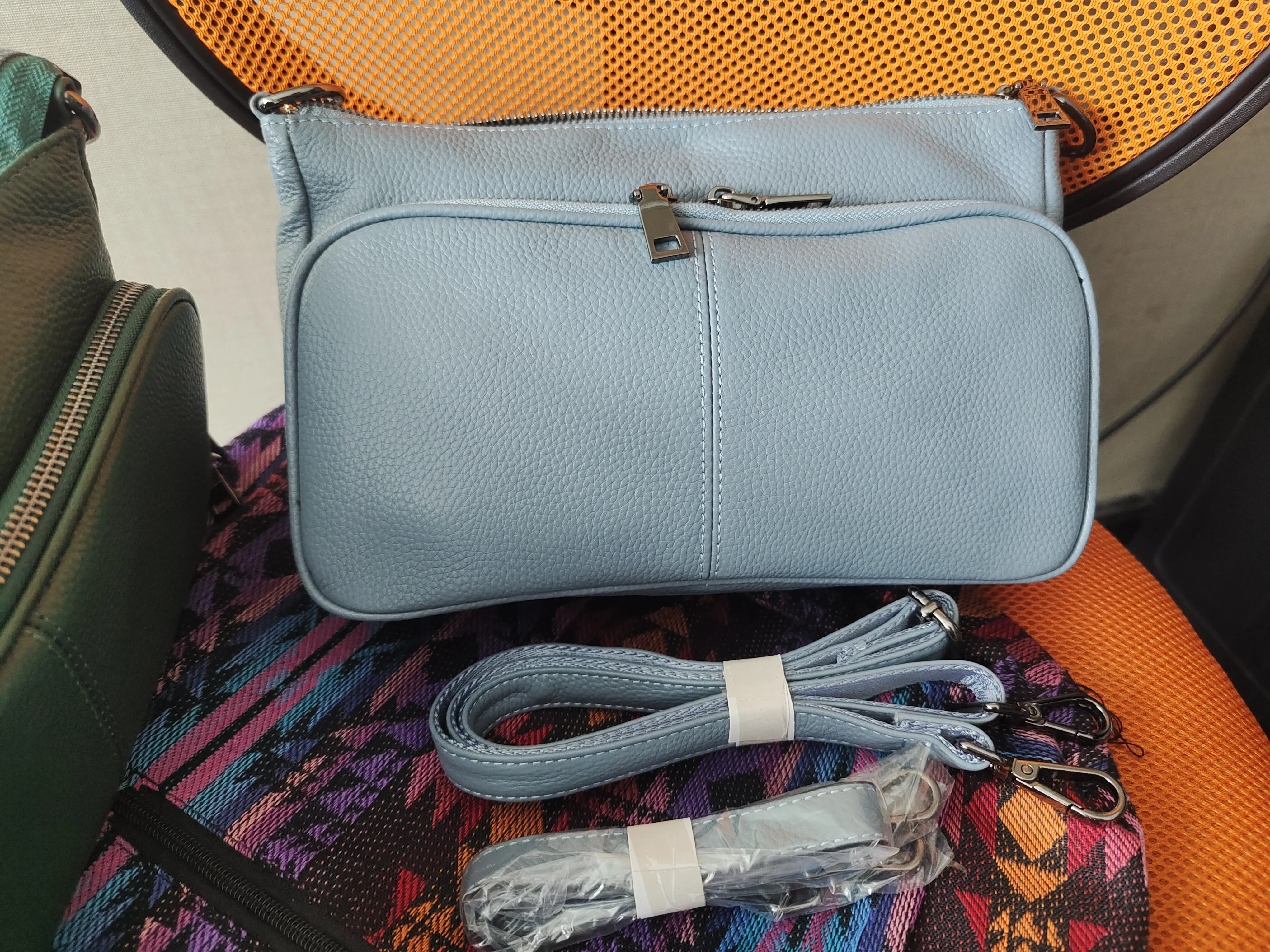 Zency Damen-Umhängetasche aus 100 % echtem Leder, hellviolett, Umhängetasche, Handtasche, modische Hobo-Tasche, Messenger-Taschen, Sac Bolsa – Detail 2