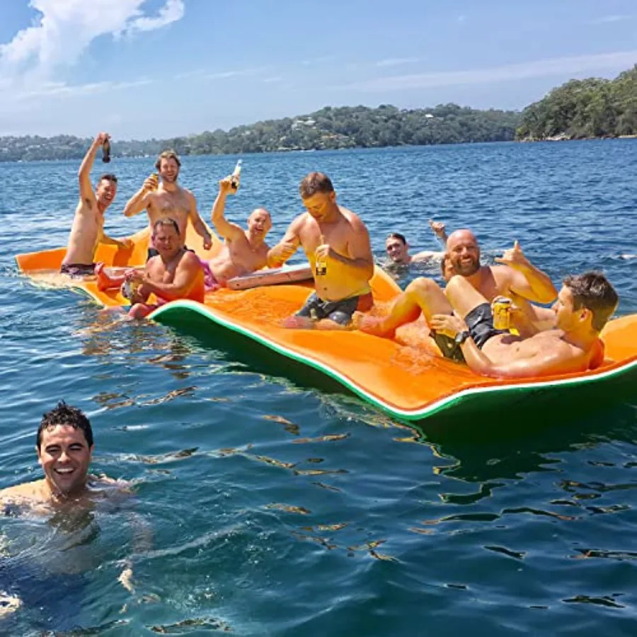 

Большой плавающий водный мат 12 футов, плавающий мат-лотос для озер, океанов, пляжей, 3-слойный из пены XPE, надувные плоты для водных развлечений и отдыха