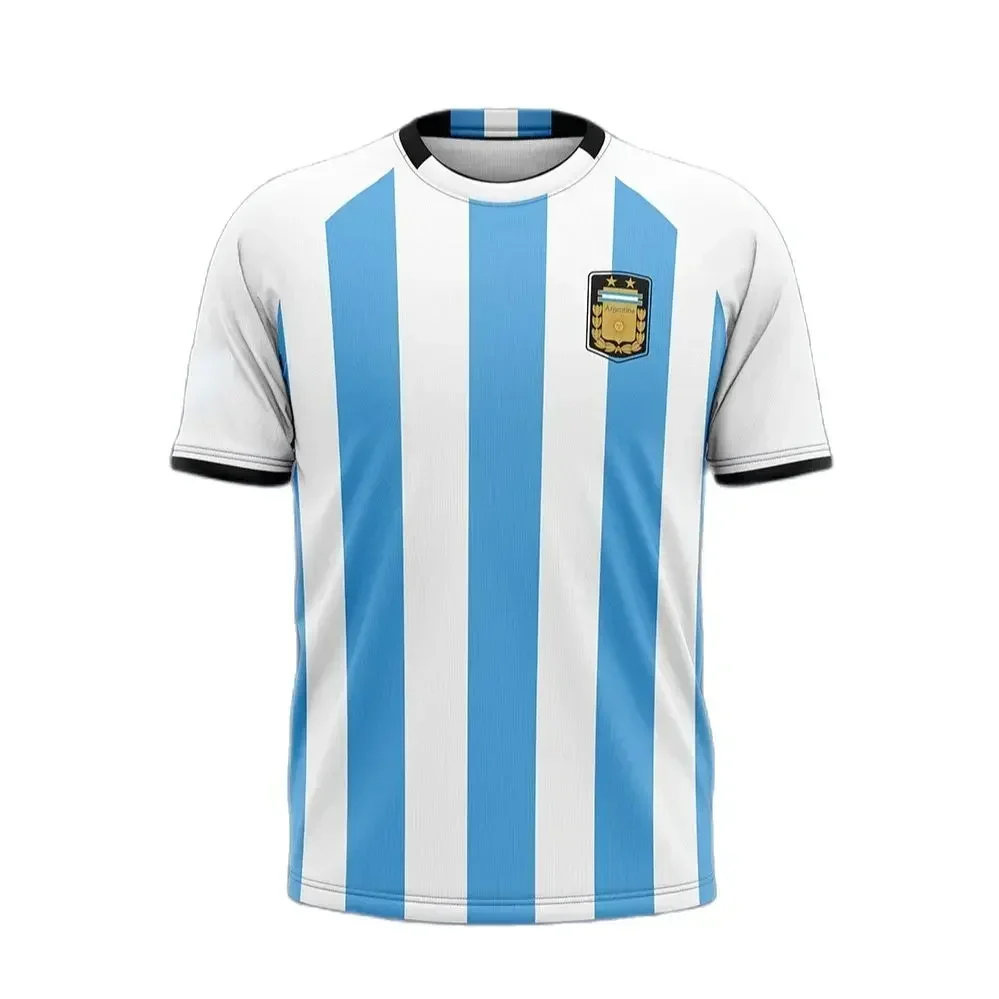 

New hot Argentina jersey 3D printed T-shirt summer men's and women's sports oversized round neck loose breathable quick drying s