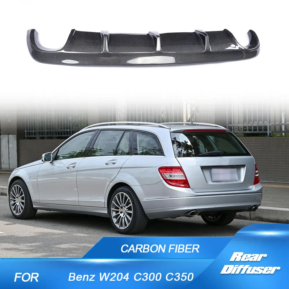 

Задний диффузор из углеродного волокна подходит для Mercedes Benz C Class W204 C300 C350 Sedan 2008-2011, нижний бампер, спойлер, комплект кузова