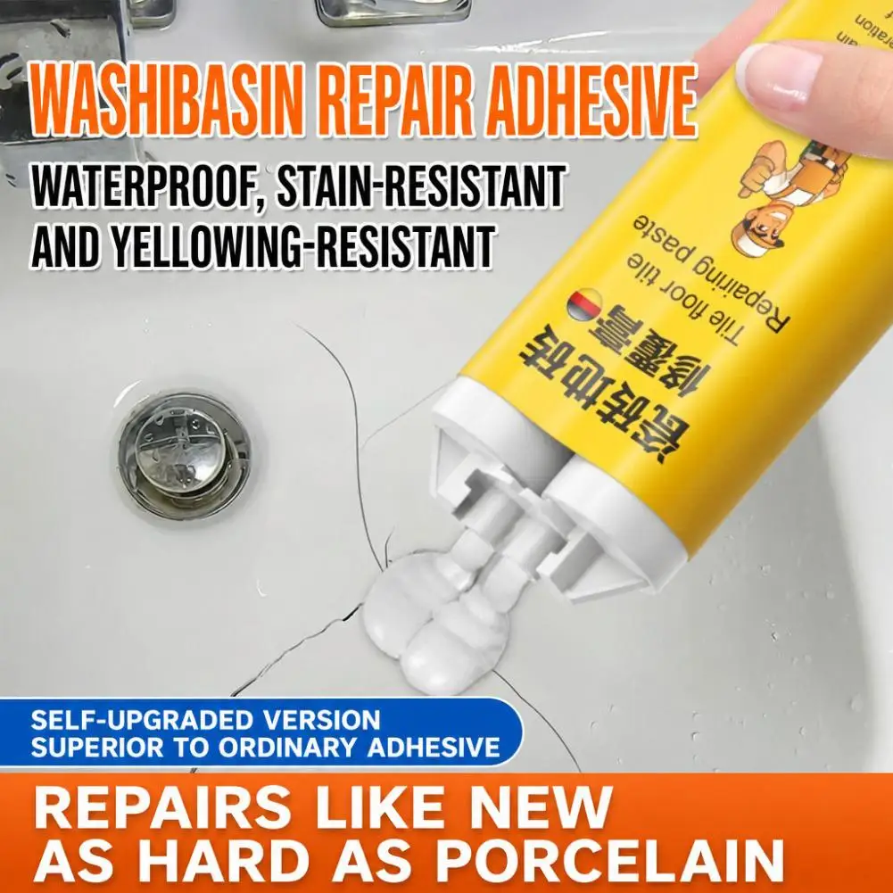 100ml Dual Tube Tile Repair Paste High Gloss Stain Thermal Resistant Porcelain Crack Chip Filler Repair Kit With Tools