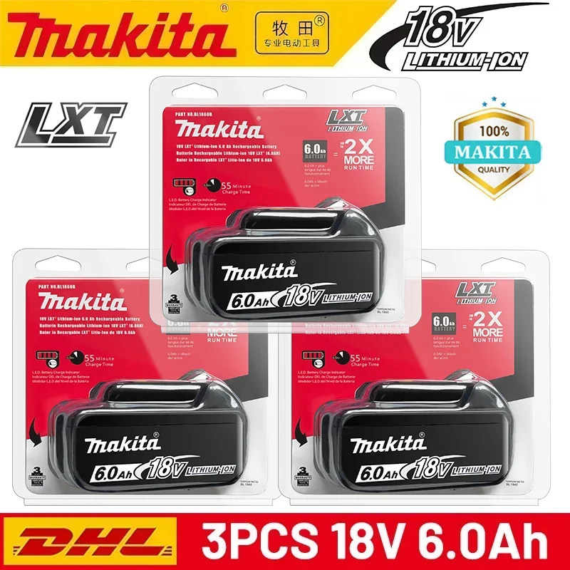 100% Original 18V Makita BL1860 6Ah Battery Power Tools Replacement LXT BL1850 BL1840 For 18V Screwdriver With BMS 18V Battery️