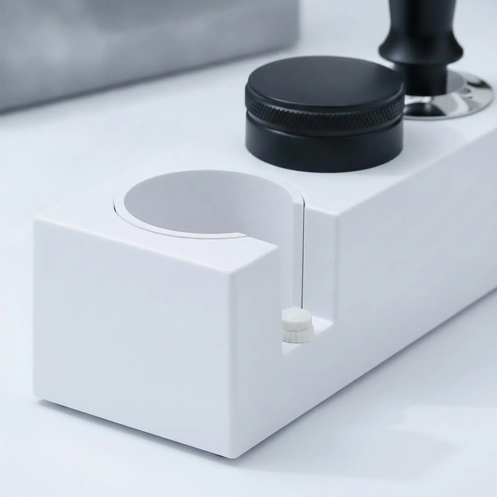 Adjustable Coffee Tamper Holder Stand for 51 53 58mm Portafilter with ABS Base