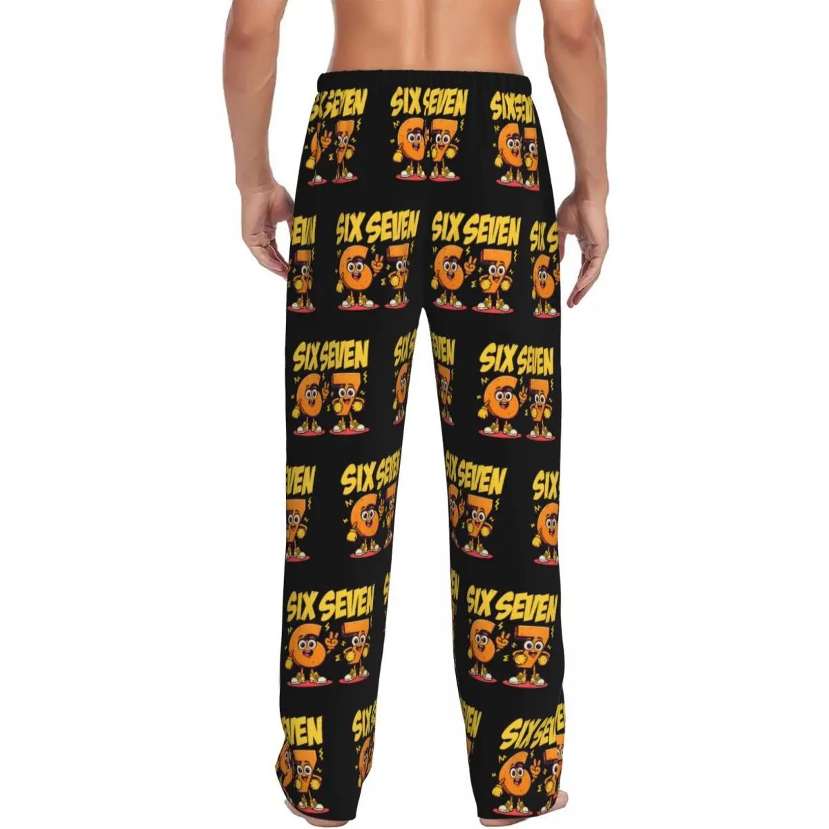 مخصص الرجال 67 ستة سبعة Brainrot بيجامة السراويل المطبوعة مضحك عدد النوم ملابس خاصة قيعان مع جيوب
