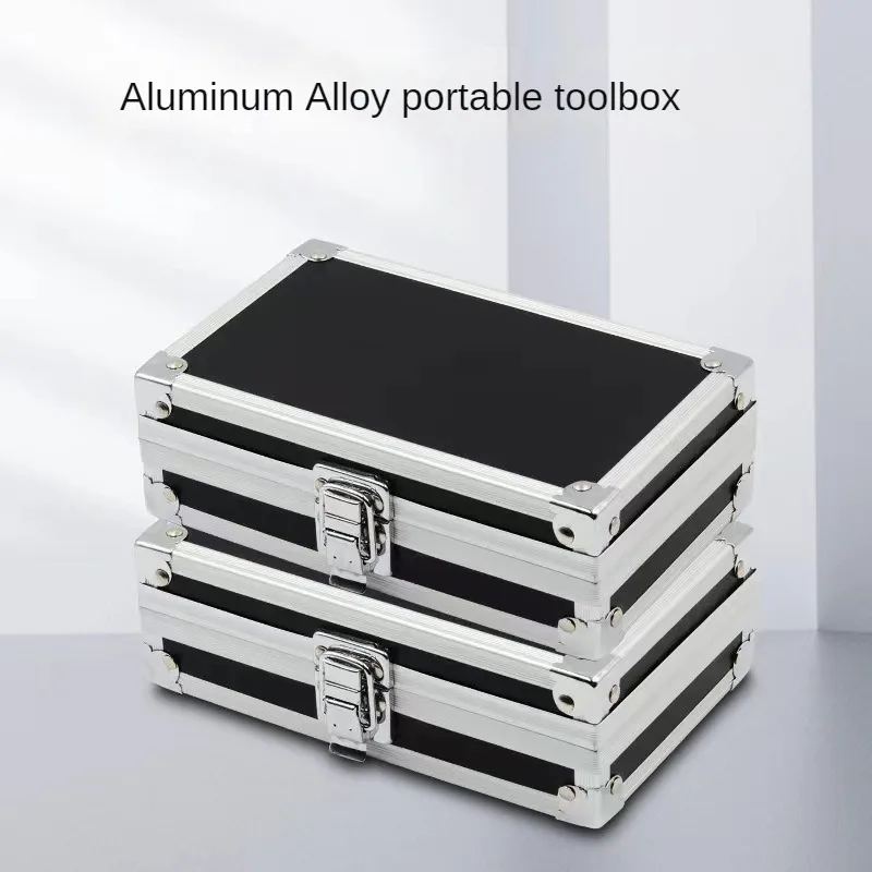 Caja de aluminio para instrumentos portátil, joyero resistente a caídas de tamaño pequeño, estuche rígido de aleación de aluminio, almacenamiento de