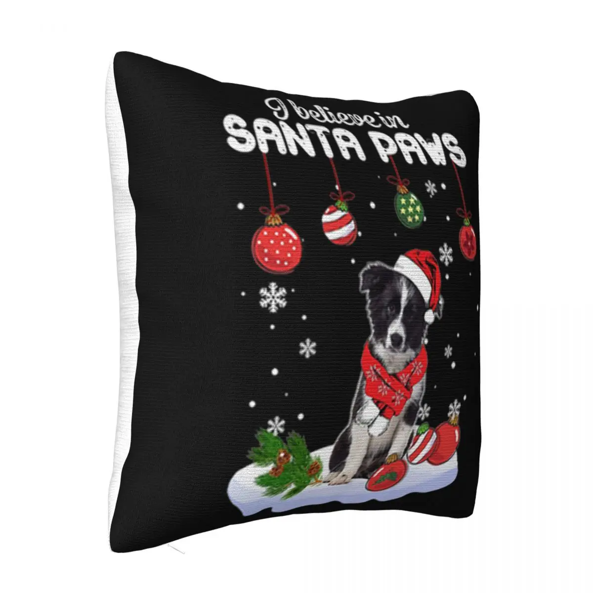 Border Collie I Believe In Santa Paws Christmas Pride Casual Fitness Cute Basic Humour Adults Pillow Case