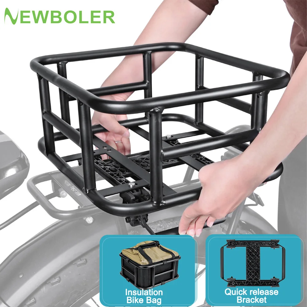 Rear Bike Basket Bicycle Cargo Rack Bag Large Capacity Fron E-Bike Basket Bike Baskets Rear Rack for Outdoor Travel Shopping