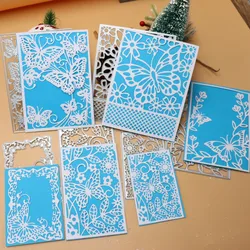 Square Background Butterfly Flowers Scrapbooking Dies Album Paper Cards Decorative Crafts Cutting Dies 2024 New Arrivals