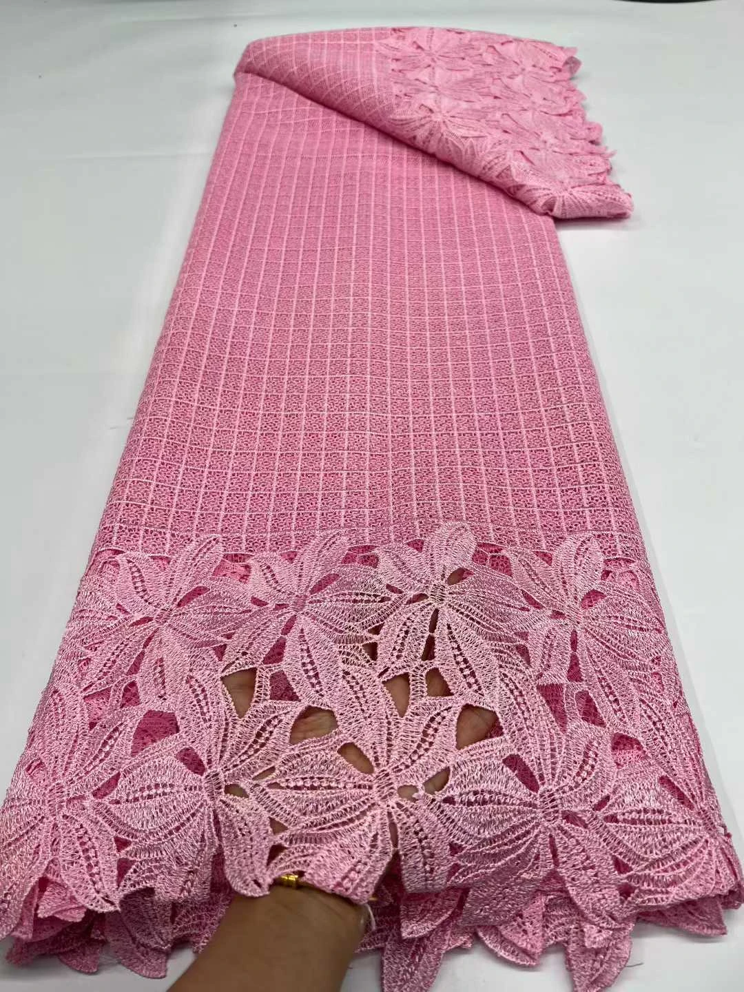 

Latest Guipure Lace Fabric Nigerian African France 2025 Hot Sale High End for Bride Wedding Party Sew Dresses