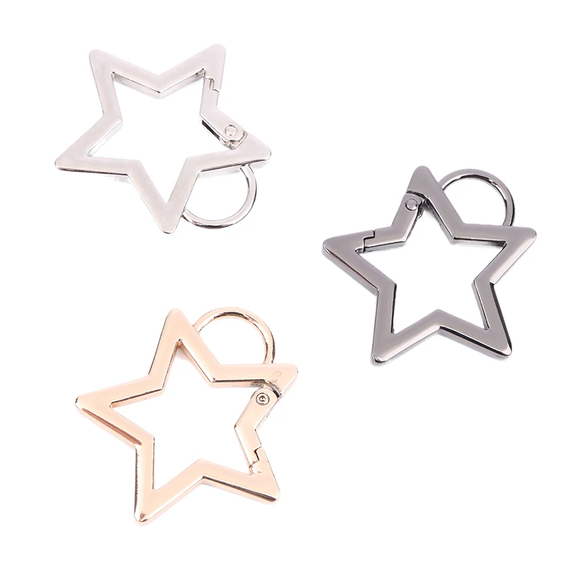 1PCS Star Shaped Spring Clasp Metal Carabiner Keychain Bag Clip Hook Dog Chain Buckle Connector DIY Jewelry Making Accessories